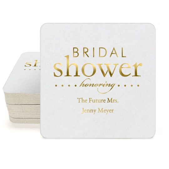 Bridal Shower Honoring Square Coasters